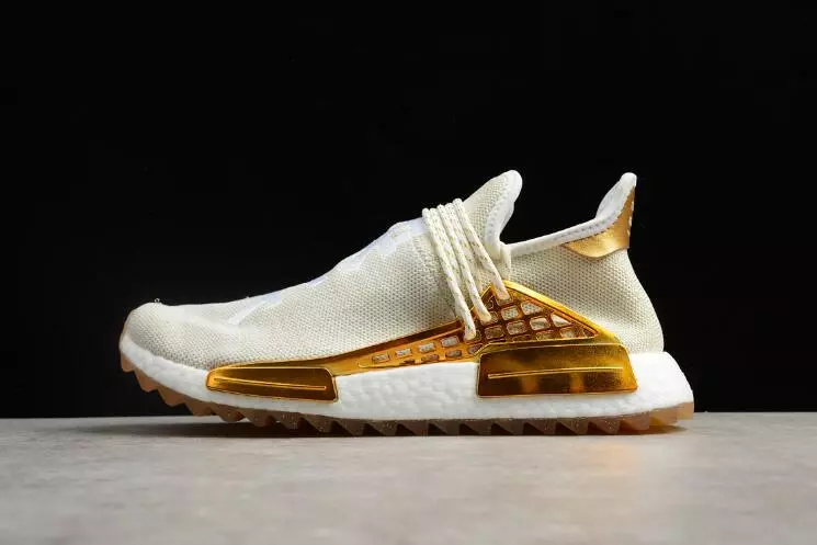 2018 Pharrell X Adidas NMD Human Race "Happy" China Exclusive Metallic Gold/Footwear White F99672 2 2018 Pharrell X Adidas NMD Human Race "Happy" China Exclusive Metallic Gold/Footwear White F99672
