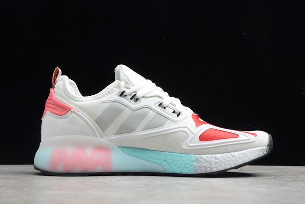 2021 Adidas Originals ZX 2K Boost White/Silver Metallic-Hazy Rose FX7054 For Sale 4 2021 Adidas Originals ZX 2K Boost White/Silver Metallic-Hazy Rose FX7054 For Sale - Image 2