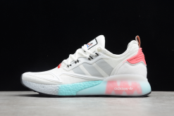 2021 Adidas Originals ZX 2K Boost White/Silver Metallic-Hazy Rose FX7054 For Sale