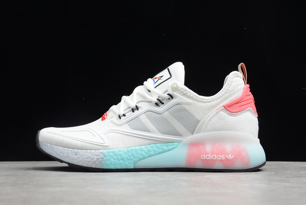 2021 Adidas Originals ZX 2K Boost White/Silver Metallic-Hazy Rose FX7054 For Sale 3 2021 Adidas Originals ZX 2K Boost White/Silver Metallic-Hazy Rose FX7054 For Sale