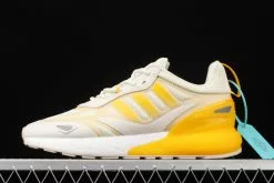 2021 Adidas ZX 2K Boost 2.0 Wonder White/Orange Tint-Solar Gold GZ7823 For Sale