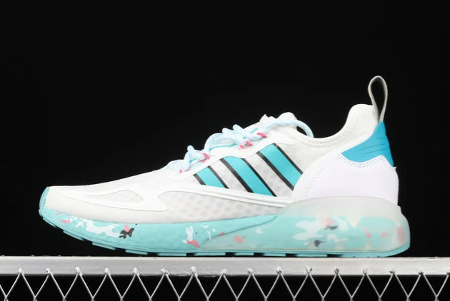 2021 Adidas ZX 2K Boost Cloud White/Acid Mint-Screaming Pink GX5373 For Sale 3 2021 Adidas ZX 2K Boost Cloud White/Acid Mint-Screaming Pink GX5373 For Sale