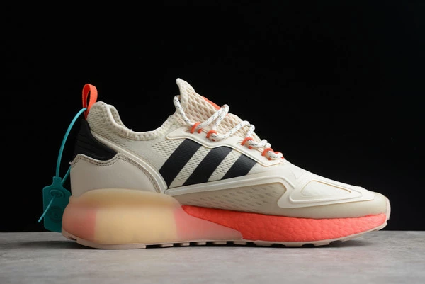 2022 Adidas Originals ZX 2K Boost Beige Black Orange FY2001 For Sale 4 2022 Adidas Originals ZX 2K Boost Beige Black Orange FY2001 For Sale - Image 2