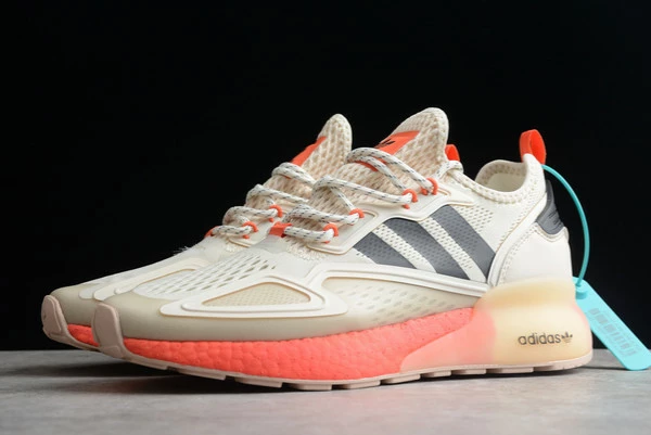2022 Adidas Originals ZX 2K Boost Beige Black Orange FY2001 For Sale 5 2022 Adidas Originals ZX 2K Boost Beige Black Orange FY2001 For Sale - Image 3