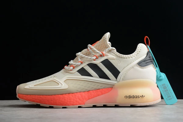 2022 Adidas Originals ZX 2K Boost Beige Black Orange FY2001 For Sale 3 2022 Adidas Originals ZX 2K Boost Beige Black Orange FY2001 For Sale