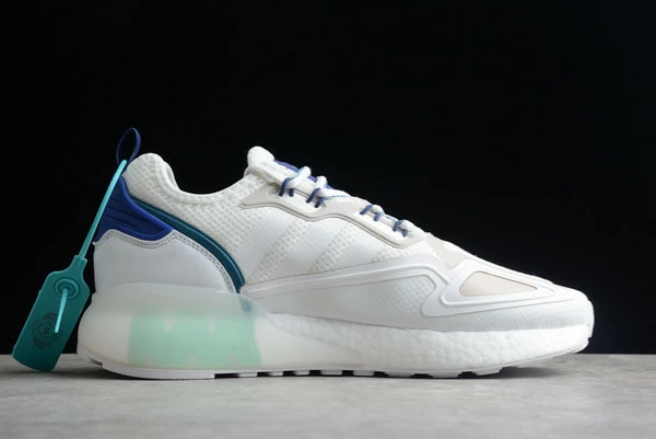 2022 Adidas Originals ZX 2K Boost White/Real Teal-Blue GY3548 For Sale 4 2022 Adidas Originals ZX 2K Boost White/Real Teal-Blue GY3548 For Sale - Image 2