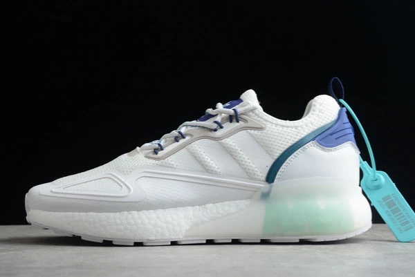 2022 Adidas Originals ZX 2K Boost White/Real Teal-Blue GY3548 For Sale 3 2022 Adidas Originals ZX 2K Boost White/Real Teal-Blue GY3548 For Sale