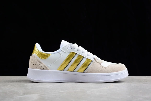2023 Adidas Breaknet Plus White/Grey-Metallic Gold FY9655 Shoes 4 2023 Adidas Breaknet Plus White/Grey-Metallic Gold FY9655 Shoes - Image 2