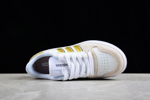 2023 Adidas Breaknet Plus White/Grey-Metallic Gold FY9655 Shoes 5 2023 Adidas Breaknet Plus White/Grey-Metallic Gold FY9655 Shoes - Image 3