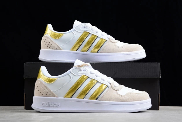 2023 Adidas Breaknet Plus White/Grey-Metallic Gold FY9655 Shoes 7 2023 Adidas Breaknet Plus White/Grey-Metallic Gold FY9655 Shoes - Image 5