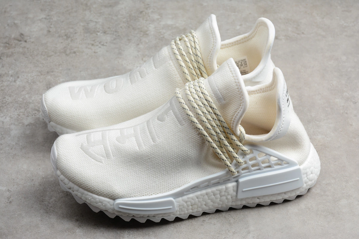 Men's Pharrell X Adidas NMD Hu Trail "Blank Canvas" Cream White AC7031 9 Men's Pharrell X Adidas NMD Hu Trail "Blank Canvas" Cream White AC7031 - Image 7