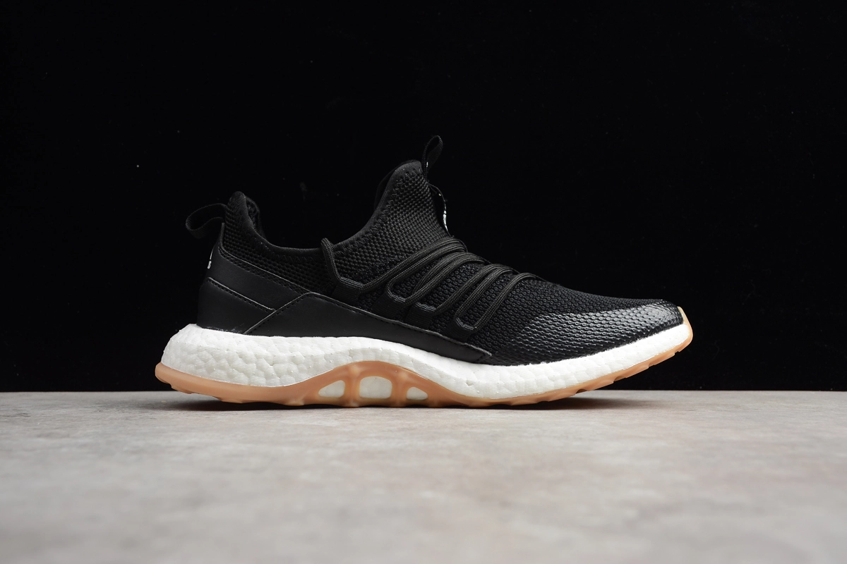 New Adidas Pure Boost Black/White-Gum Men's Running Shoes BA8802 4 New Adidas Pure Boost Black/White-Gum Men's Running Shoes BA8802 - Image 2