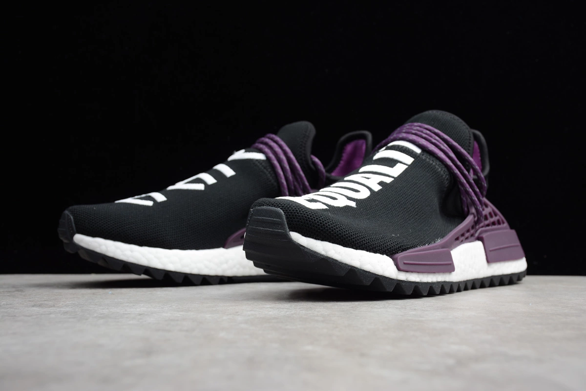 Pharrell X Adidas NMD Hu Trail "Equality" Core Black/Deepest Purple-White AC7033 5 Pharrell X Adidas NMD Hu Trail "Equality" Core Black/Deepest Purple-White AC7033 - Image 3