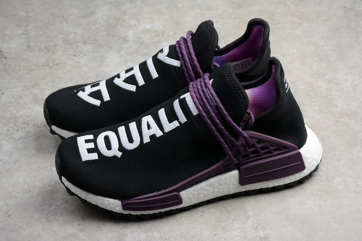 Pharrell X Adidas NMD Hu Trail "Equality" Core Black/Deepest Purple-White AC7033 9 Pharrell X Adidas NMD Hu Trail "Equality" Core Black/Deepest Purple-White AC7033 - Image 7