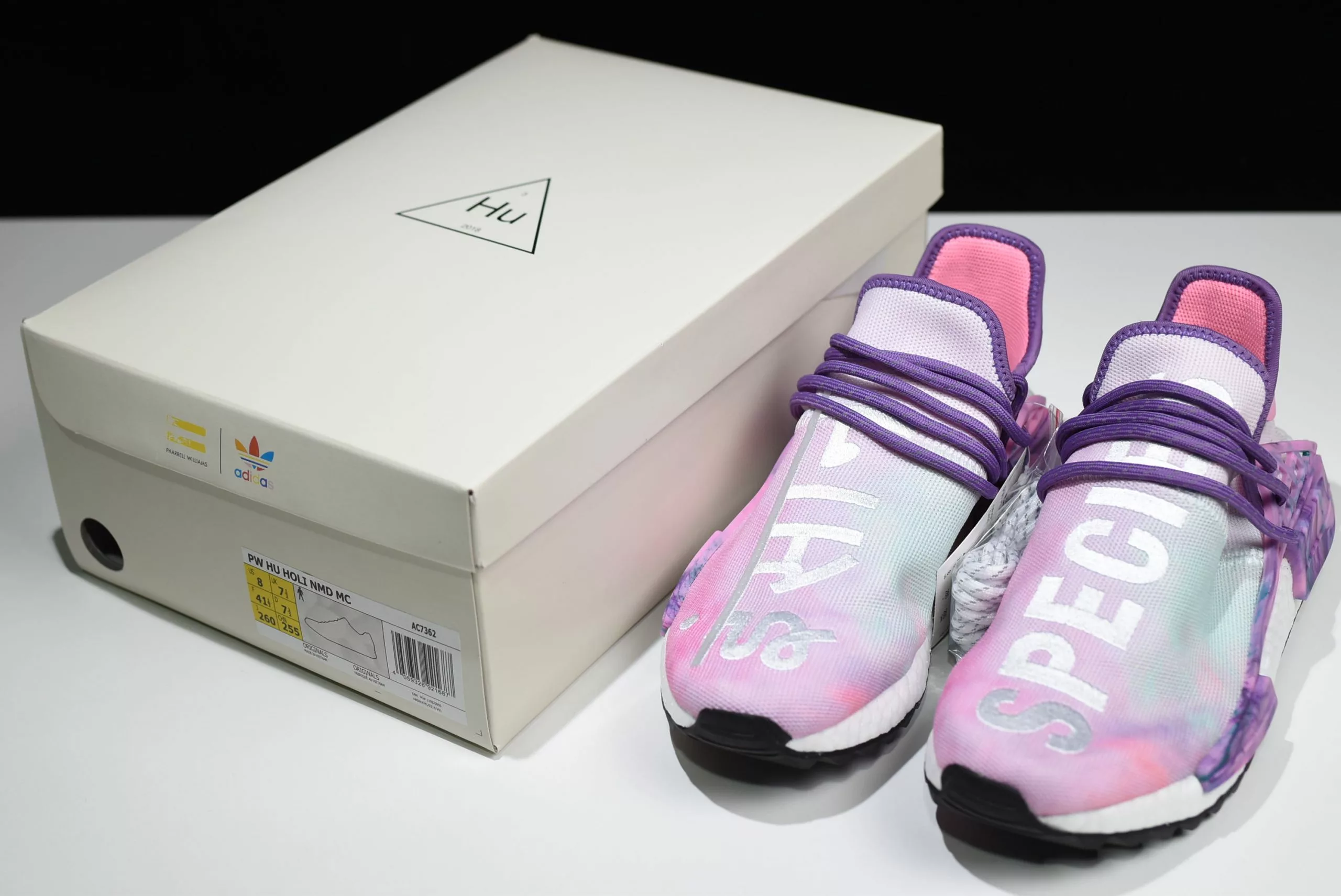 2018 Pharrell X Adidas NMD Hu Trail Holi Pink Glow/Flash Green-Lab Purple AC7362 9 2018 Pharrell X Adidas NMD Hu Trail Holi Pink Glow/Flash Green-Lab Purple AC7362 - Image 7