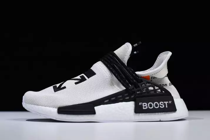 Virgil Abloh OFF-WHITE X Pharrell X Adidas NMD Hu Race Trail Light Grey/Black-White F99768 3 Virgil Abloh OFF-WHITE X Pharrell X Adidas NMD Hu Race Trail Light Grey/Black-White F99768